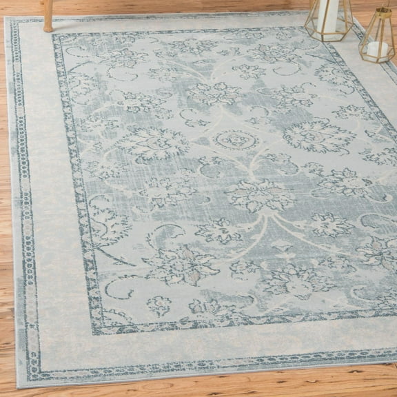 Unique Loom Paris Collection Area Rug - Hickory (3' 3" x 5' 3" Rectangle Light Blue/Beige)