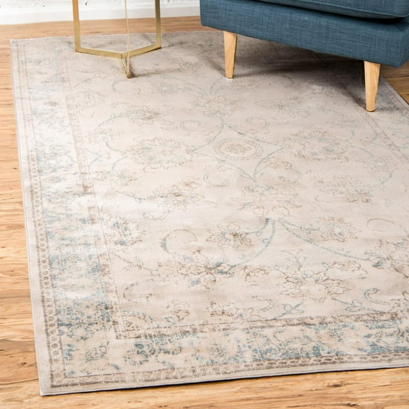 Unique Loom Paris Collection Area Rug - Hickory (4' 1" x 6' 1" Rectangle Beige/Blue)