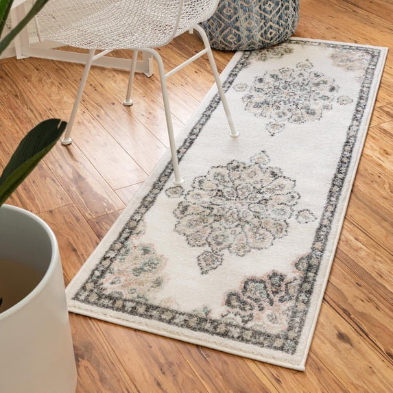 Unique Loom Parker Collection Area Rug - Kokulu (2' 7" x 12' Runner Ivory/Beige)