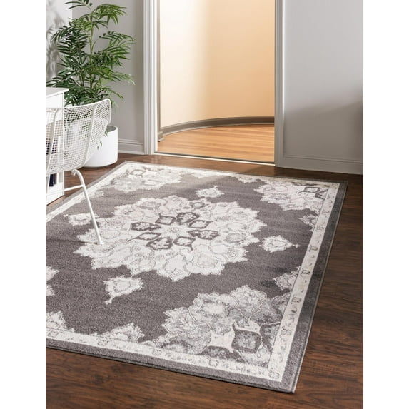 Unique Loom Parker Collection Area Rug - Kokulu (3' 3" x 5' 3" Rectangle Charcoal/Gray)