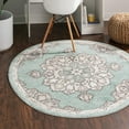 thumbnail image 1 of Unique Loom Parker Collection Area Rug - Kokulu (5' Round Aqua/Beige), 1 of 12