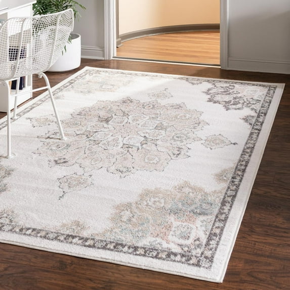 Unique Loom Parker Collection Area Rug - Kokulu (5' x 8' Rectangle Ivory/Beige)