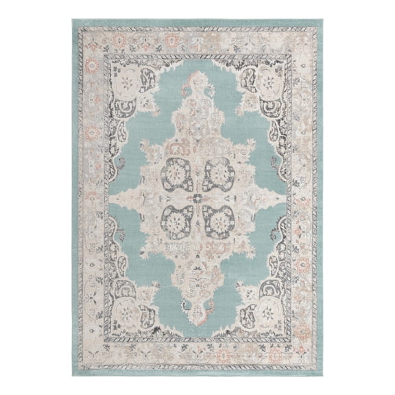Unique Loom Parker Collection Area Rug - Merakli (10' x 14' Rectangle Aqua/Beige)