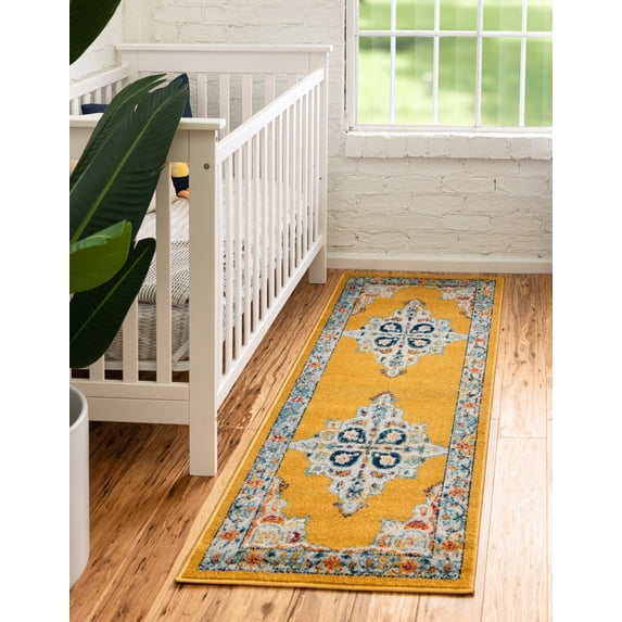 Unique Loom Parker Collection Area Rug - Merakli (2' 7" x 12' Runner Yellow/Brown)