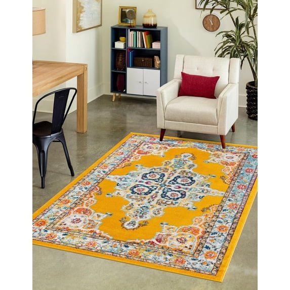 Unique Loom Parker Collection Area Rug - Merakli (3' 3" x 5' 3" Rectangle Yellow/Brown)