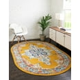 thumbnail image 1 of Unique Loom Parker Collection Area Rug - Merakli (4' x 6' Oval Yellow/Brown), 1 of 6
