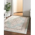 thumbnail image 1 of Unique Loom Parker Collection Area Rug - Merakli (4' x 6' Rectangle Aqua/Beige), 1 of 6