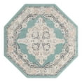 thumbnail image 1 of Unique Loom Parker Collection Area Rug - Merakli (5' Octagon Aqua/Beige), 1 of 12
