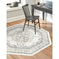 thumbnail image 1 of Unique Loom Parker Collection Area Rug - Merakli (5' Octagon Ivory/Black), 1 of 6