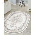 thumbnail image 1 of Unique Loom Parker Collection Area Rug - Merakli (7' 10" x 10' Oval Ivory/Black), 1 of 6