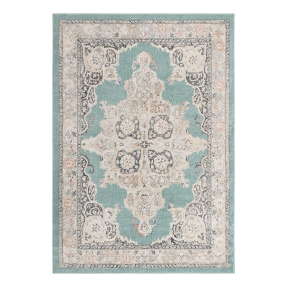 Unique Loom Parker Collection Area Rug - Merakli (7' x 10' Rectangle Aqua/Beige)