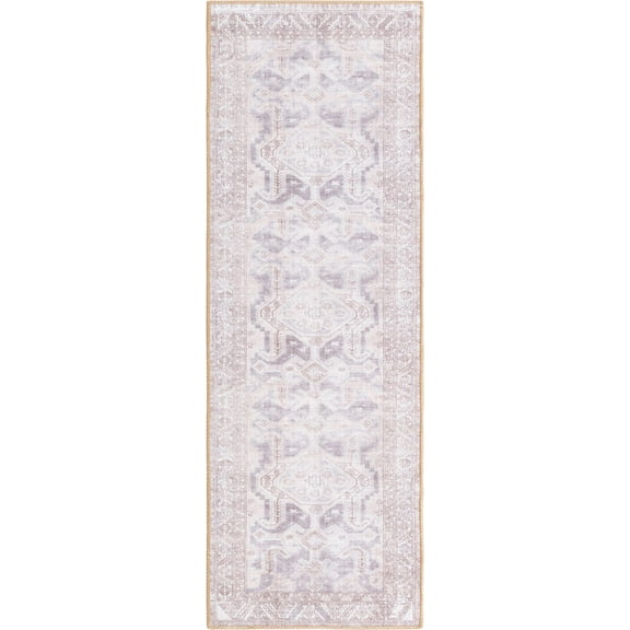 Unique Loom Timeless Collection Area Rug - Paul (2' x 6' Runner Gray/Beige)