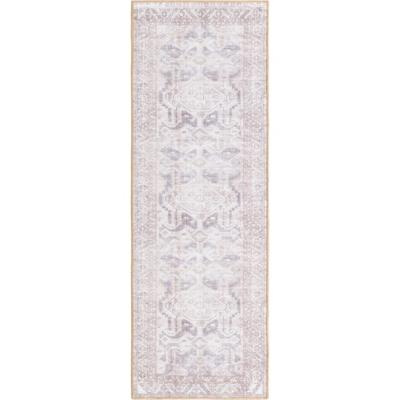 Unique Loom Timeless Collection Area Rug - Paul (2' x 6' Runner Gray/Beige)