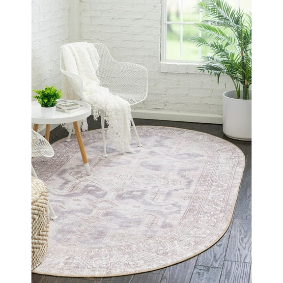 Unique Loom Timeless Collection Area Rug - Paul (2' x 3' 1" Oval Gray/Beige)