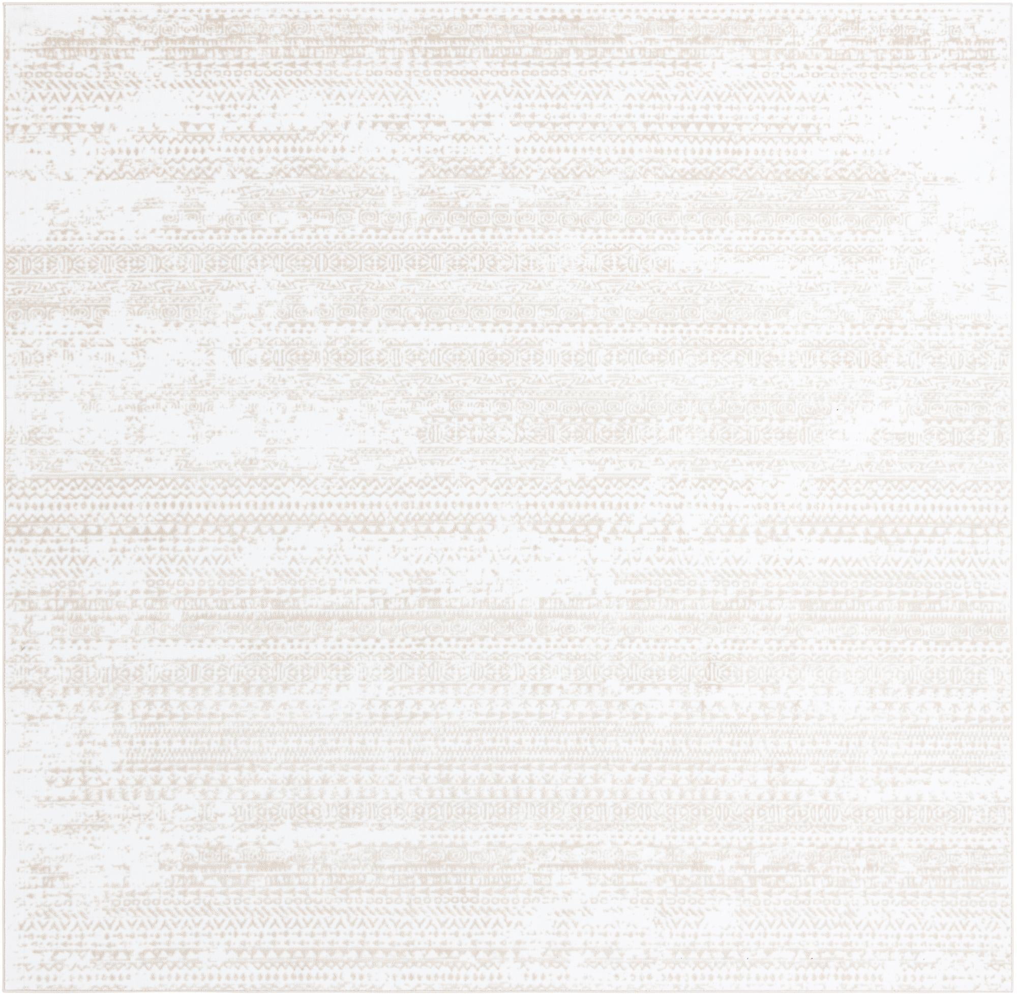 Unique Loom Pavilion Hermitage Rug ,Square,10' 8" x 10' 8" Snow White