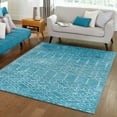thumbnail image 1 of Unique Loom Paxon Trellis Collection Area Rug - Maeve (4' x 6' Rectangle Teal blue/Ivory), 1 of 7