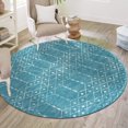 thumbnail image 1 of Unique Loom Paxon Trellis Collection Area Rug - Maeve (7' 10" Round Teal blue/Ivory), 1 of 7