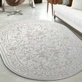 thumbnail image 1 of Unique Loom Hermitage Collection Area Rug - Peacock (7' x 10' Oval Snow White/Black), 1 of 6