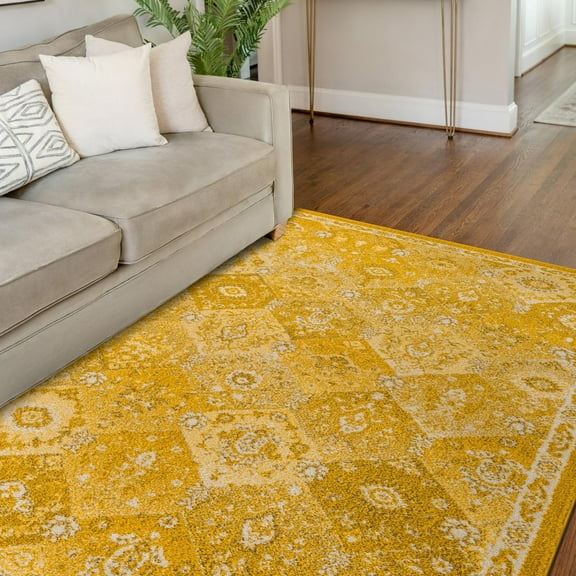 Unique Loom Penrose Collection Area Rug - Blake (2' 2" x 3' 1" Rectangle Yellow/Beige)