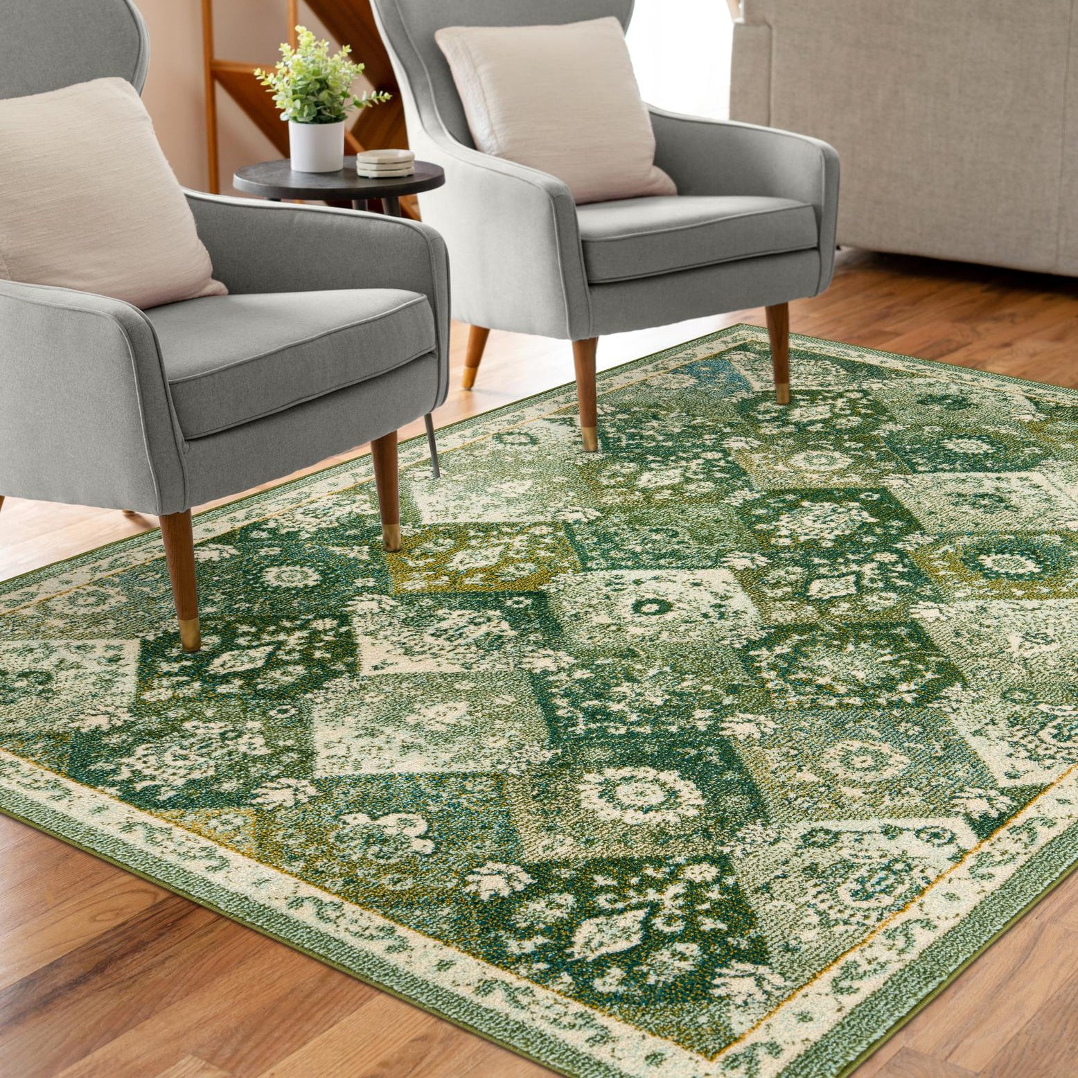 Unique Loom Penrose Collection Area Rug - 8' X 10' Rectangle Multi/Blue | Machine Woven Polypropylene