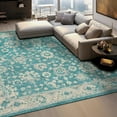 thumbnail image 1 of Unique Loom Penrose Collection Area Rug - Krystle (8' Square Turquoise/Beige), 1 of 7