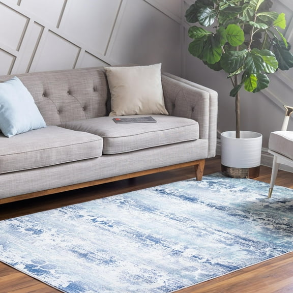 Unique Loom Budapest Collection Area Rug - Pest (5' 1" x 7' 10" Rectangle Blue/Gray)