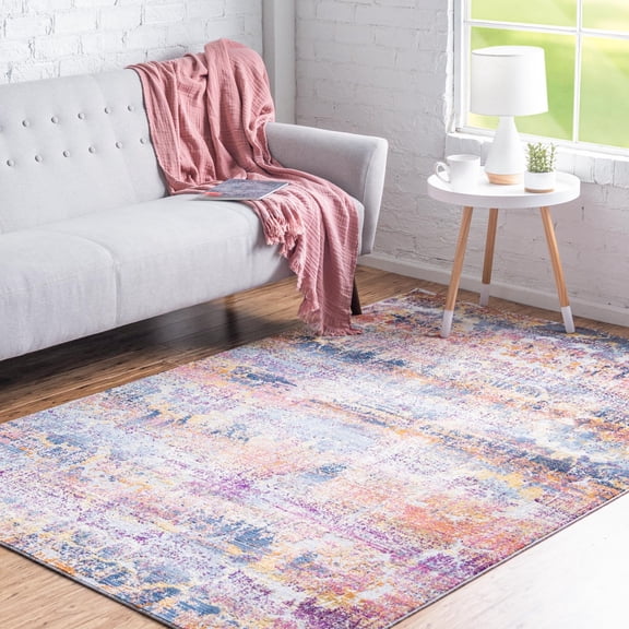 Unique Loom Budapest Collection Area Rug - Pest (4' 1" x 5' 11" Rectangle Multi/Blue)