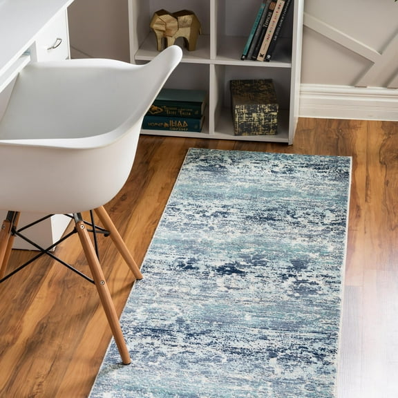 Unique Loom Budapest Collection Area Rug - Pest (2' x 5' 11" Runner Blue/Gray)