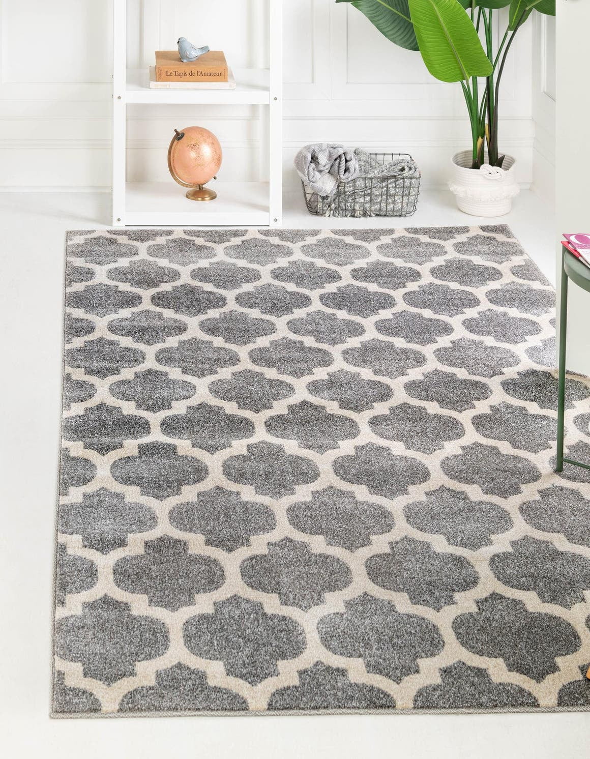 Unique Loom Philadelphia Trellis Rug Dark Gray/Beige 2' 2" x 3' 1