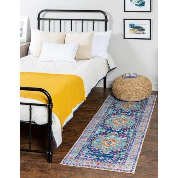 Unique Loom Timeless Collection Area Rug - Philip (2' 6" x 10' Runner Blue/Blue)
