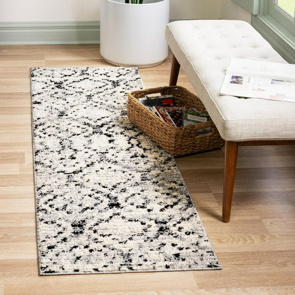 Unique Loom Tucson Collection Area Rug - Pima (2' x 6' Runner Ivory/Gray)