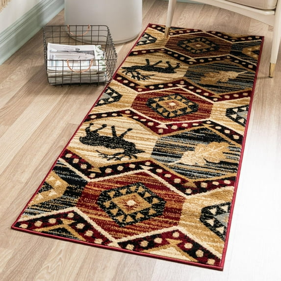 Unique Loom Pioneer Collection Area Rug - Billings (2' 11" x 12' Runner Multi/Black)