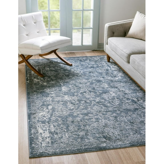 Unique Loom Portland Collection Area Rug - Albany (2' 2" x 3' 1" Rectangle Blue/Ivory)