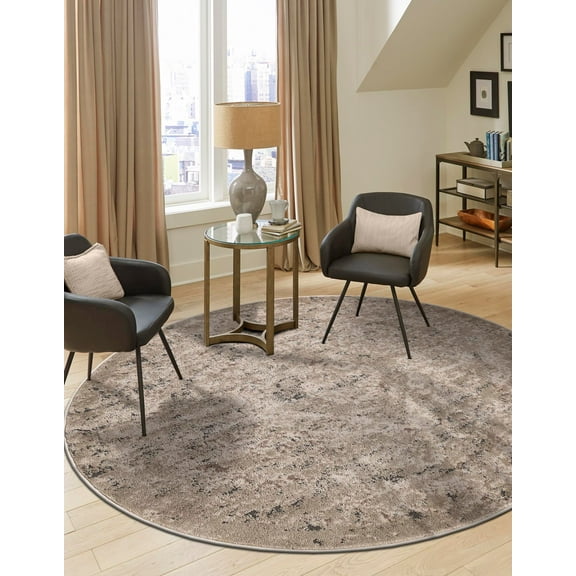 Unique Loom Portland Collection Area Rug - Astoria (10' Round Beige/Ivory)