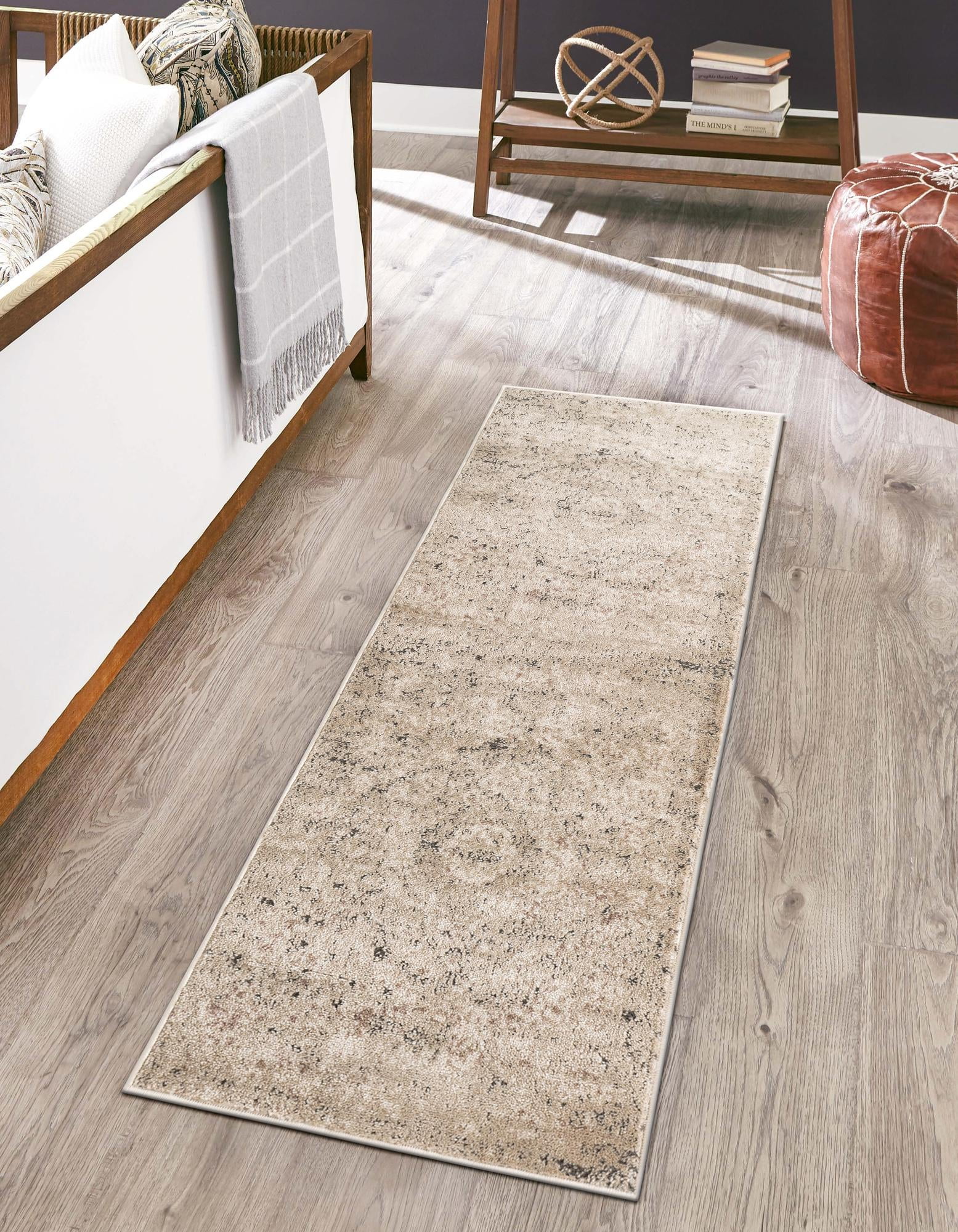 Unique Loom Portland Collection Area Rug - Astoria (2' 7" x 13' 1" Runner Beige/Ivory)
