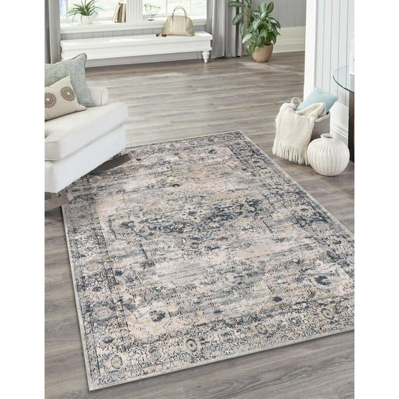 Unique Loom Portland Collection Area Rug - Canby (7' 10" x 10' Rectangle Gray/Blue)