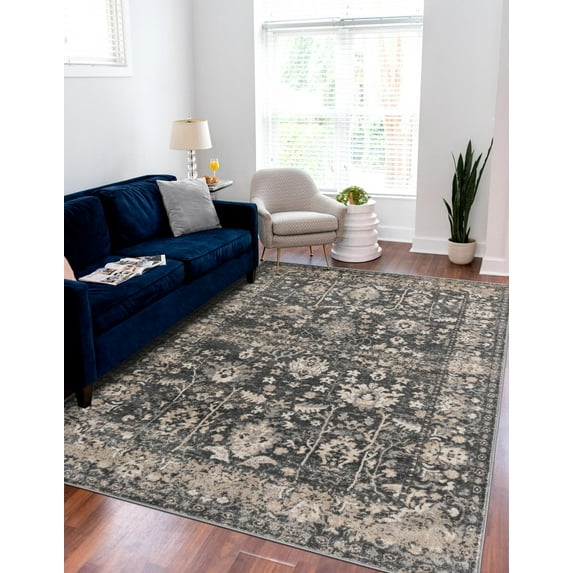Unique Loom Portland Collection Area Rug - Central (2' 2" x 3' 1" Rectangle Gray/Beige)