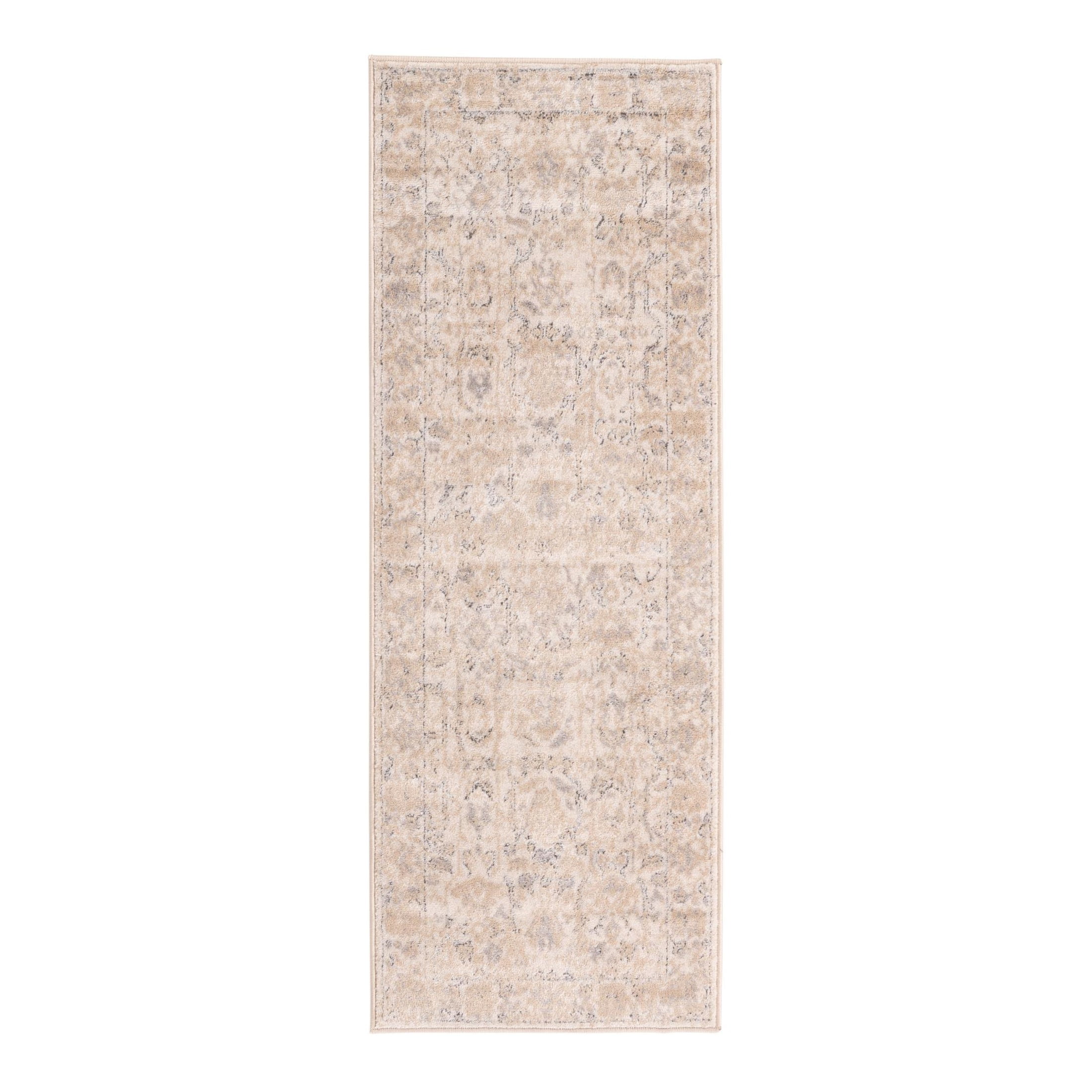 Soothing Ivory Synthetic 2'2" x 6' Indoor Runner Rug