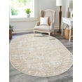 thumbnail image 1 of Unique Loom Portland Collection Area Rug - Central (4' 1" x 6' 1" Oval Ivory/Gray), 1 of 11