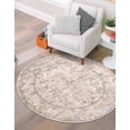 thumbnail image 1 of Unique Loom Portland Collection Area Rug - Central (7' 10" Round Ivory/Gray), 1 of 9