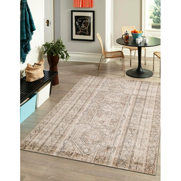 Unique Loom Portland Collection Area Rug - Depoe (2' 2" x 3' 1" Rectangle Ivory/Gray)