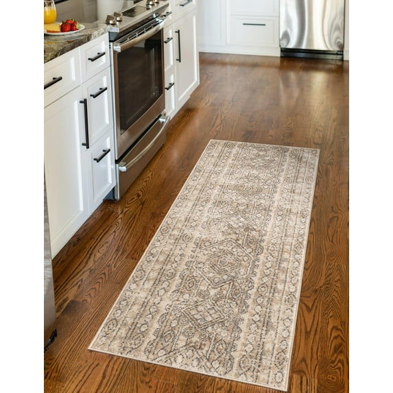Unique Loom Portland Collection Area Rug - Depoe (2' 2" x 6' 1" Runner Ivory/Gray)