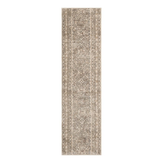 Unique Loom Portland Collection Area Rug - Depoe (2' x 8' Runner Ivory/Gray)