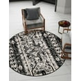 thumbnail image 1 of Unique Loom Portland Collection Area Rug - Depoe (3' 1" Round Black and White/Black), 1 of 10