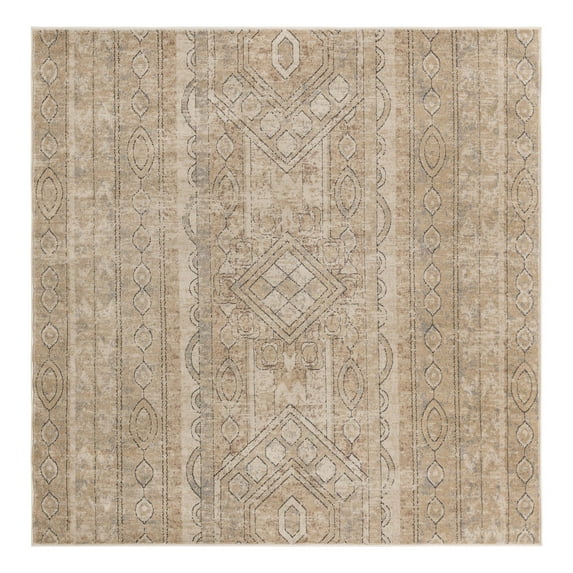 Unique Loom Portland Collection Area Rug - Depoe (7' 10" Square Ivory/Gray)