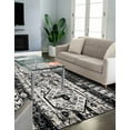 thumbnail image 1 of Unique Loom Portland Collection Area Rug - Depoe (7' 10" x 10' Rectangle Black and White/Black), 1 of 10