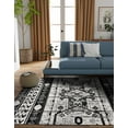 thumbnail image 1 of Unique Loom Portland Collection Area Rug - Depoe (8' Square Black and White/Black), 1 of 9
