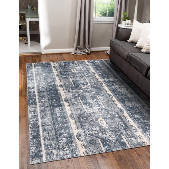 Unique Loom Portland Collection Area Rug - Depoe (9' x 12' 2" Rectangle Blue/Beige)