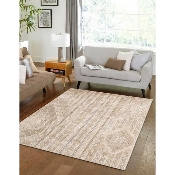 Unique Loom Portland Collection Area Rug - Orford (2' 2" x 3' 1" Rectangle Ivory/Gray)