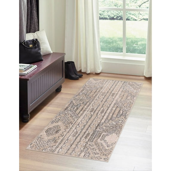 Unique Loom Portland Collection Area Rug - Orford (2' 2" x 6' 1" Runner Ivory/Gray)